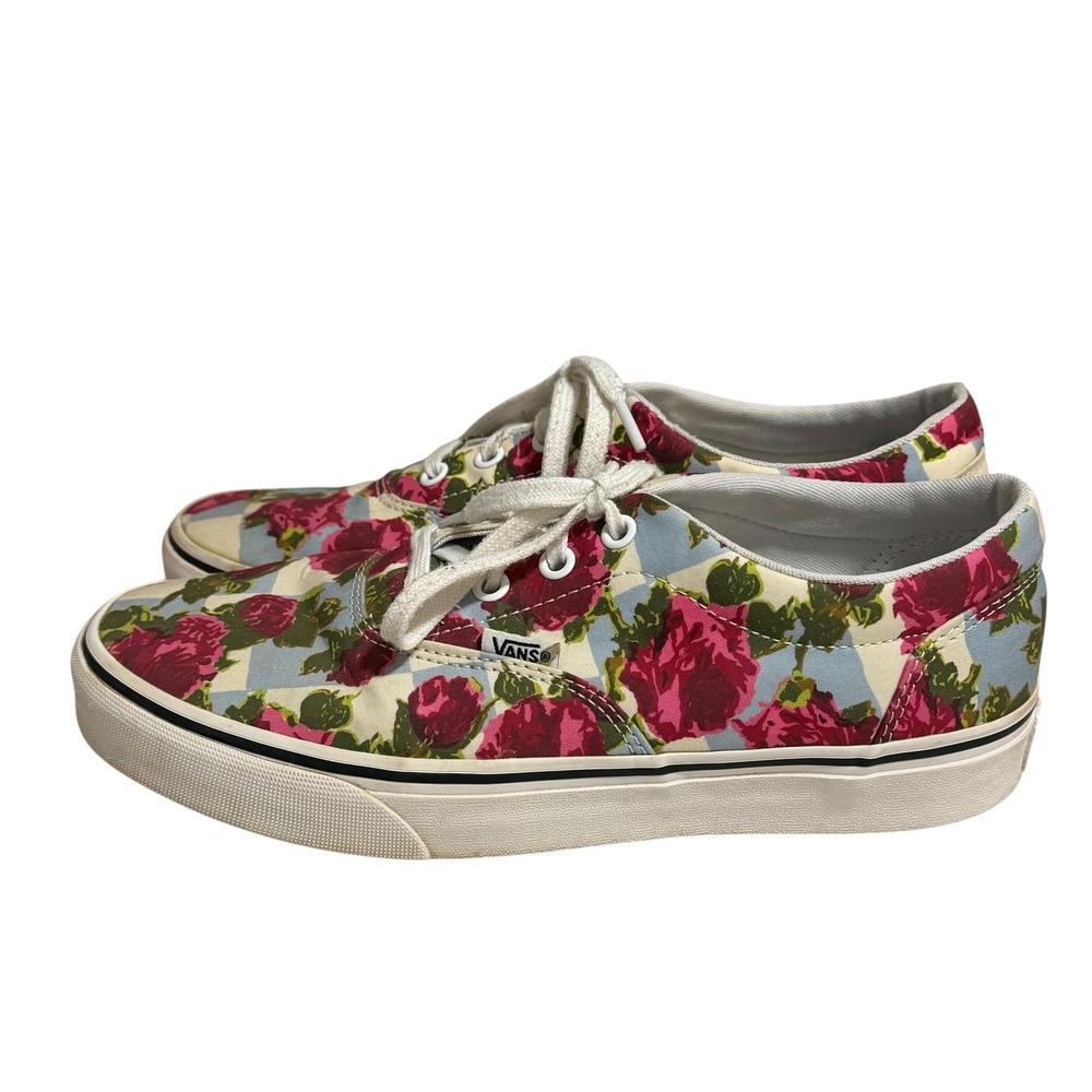 Vans Doheny Floral Checkerboard Rose Low Top Sneakers Womens 8 Blue Pink 721356